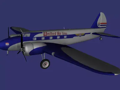 Boeing Model 247 D Low-poly 3D model