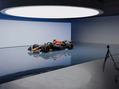 Scene Studio With Big Screen and Light 3D model