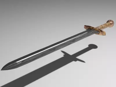 Anchient sword Low-poly 3D model