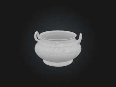 Rusted Iron Pot Low-poly 3D model