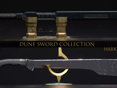 DUNE Sword Collection 2 in 1 Low-poly 3D model