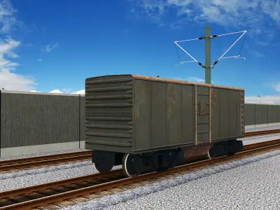 freight wagon Lowpoly Low-poly 3D model