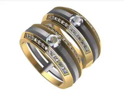 wedding rings 3D print model 3