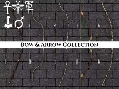 Ancient Collection Weapons Bows and Arrows 3D Model Pack