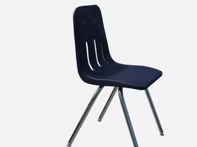 Plastic School Chair Low-poly 3D model