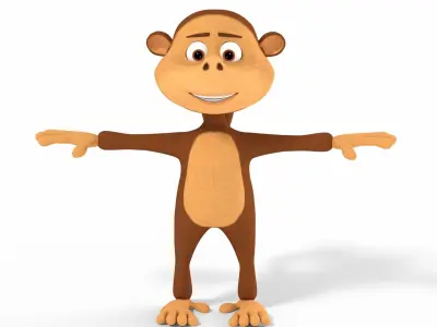 Cartoon Monkey 3D Model Low-poly 3D model
