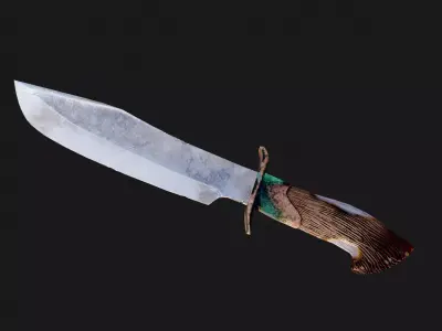 Bowie knife Low-poly 3D model