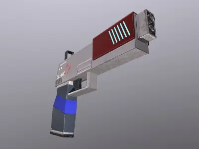 Sci-fi Gun Low-poly 3D model 26