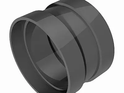 PVC Low Pressure Sockets for DIN Industrial Pipes Free 3D model
