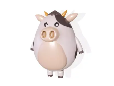 Character Cow Cartoon Free low-poly 3D model