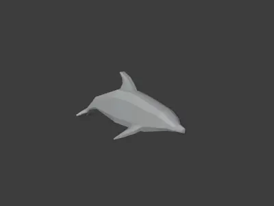 Six different colored Low Poly dolphins in Blender 3D  Low-poly 3D model