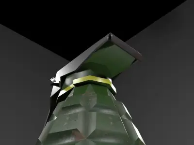 Green steel grenade MK-II Low-poly 3D model