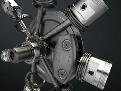Aircraft engine 3D model from CGTrader - Rigged