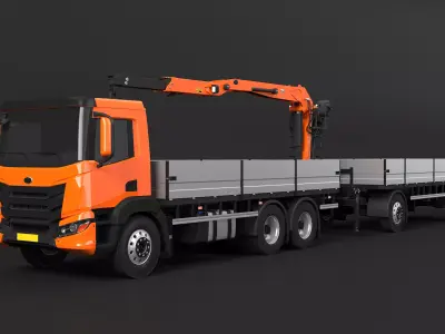 Generic Self Loader Truck and Trailer 3D model