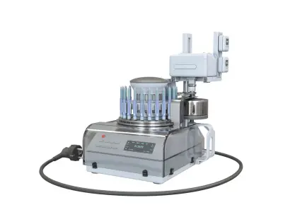 Automated Insulin Pen Testing Station with Vertical Rotary Table Low-poly 3D model