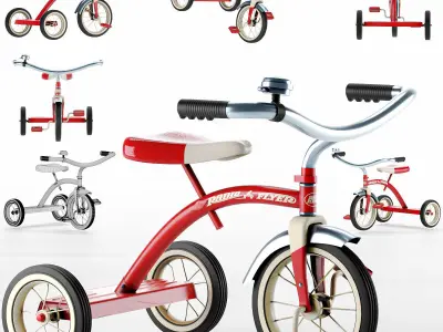 Radio Flyer Classic Red 10 tricycle 3D model