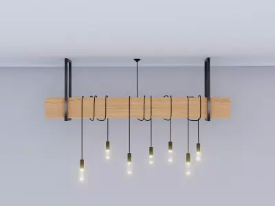 Industrial lamp - chandelier light 3D model