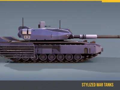 Stylized Tank Type10 Low-poly 3D model