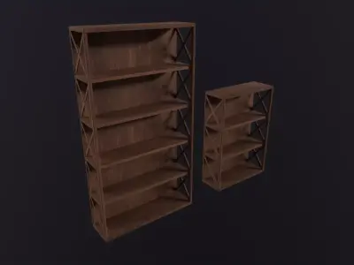 Wooden Shelves 3D Model Low-poly 3D model