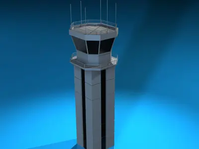 Airport control tower 3D model get