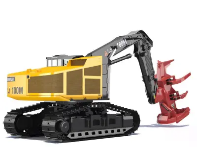 Tracked Feller Buncher Cat 551 3D model