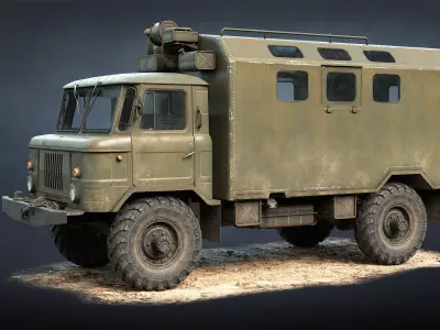 GAZ-66 Truck Game Ready Low-poly 3D model purchase