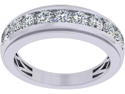 Round Diamond Channel set Band 3D print model purchase