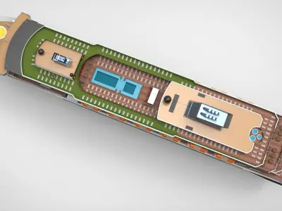 Cruise ship II Low-poly 3D model