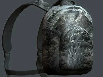 Backpack Camping Generic military human bag storqge baggage Low-poly 3D model 3