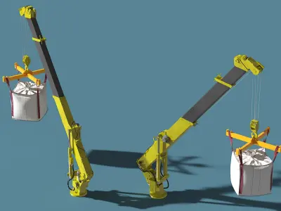 Industrial Crane with 1 Ton Bulk Bag 3D model