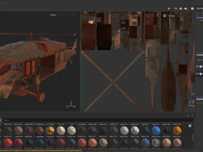 Old Abandoned Wrecked Rusted Bell CH-146 Griffon Chopper Vehicle 3D model