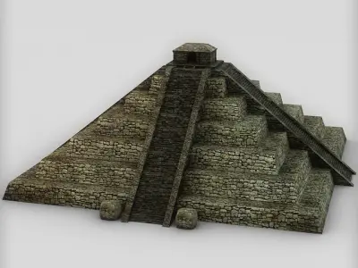 Ancient stone pyramid Low-poly 3D model