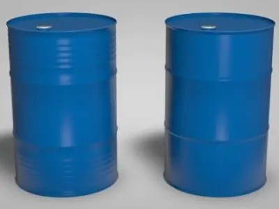 Metal Oil Barrels - 2 Types  2 Materials  3D model