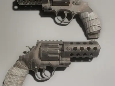 Revolver Old and Dirt Low-poly 3D model