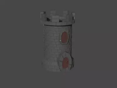Medieval tower Low poly Low-poly 3D model