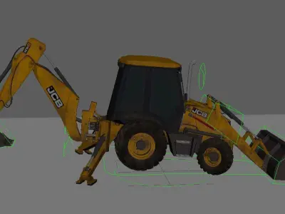 Rigged JCB 3D model