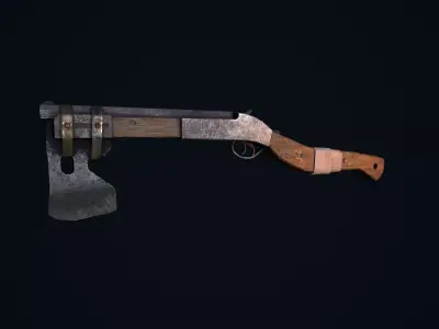 Shotgun Axe Low-poly 3D model