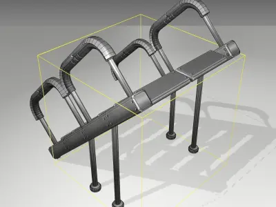 Futuristic Stairs - 28 - Basic Textures Low-poly 3D model