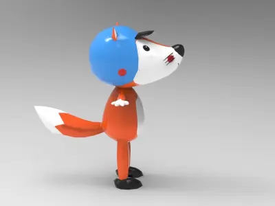 Fox 3d model for game  Free low-poly 3D model