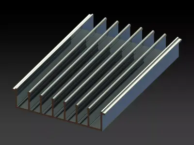 Aluminum Extruded Heat Sink MOD AL-05hs Low-poly 3D model