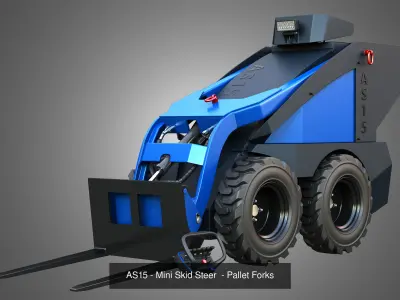 AS15 - Mini Skid Steers 3 in 1 3D Model Pack