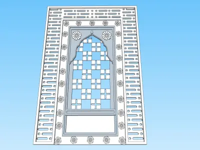 indian jodhpuri stone jharokha window  3D model