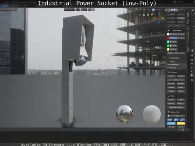 Industrial Power Socket Low-Poly Version Low-poly 3D model