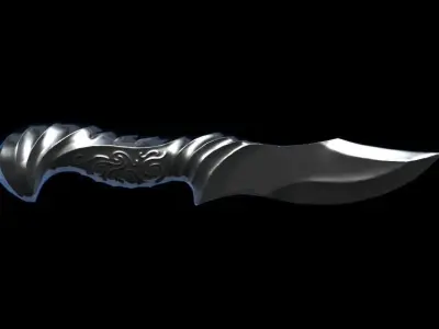Combat Knife Low-poly 3D model 10