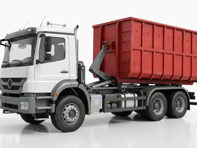 Heavy Duty Hook Lift Roll Off Truck 3D model
