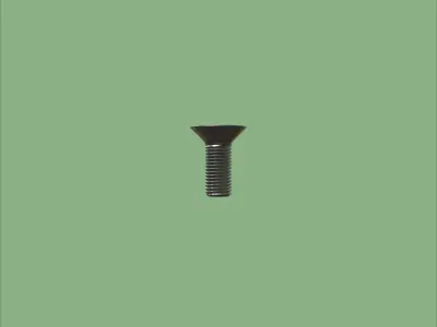 Steel Stained M3 Bolt Allen Counter Sink PBR 4K 3D model