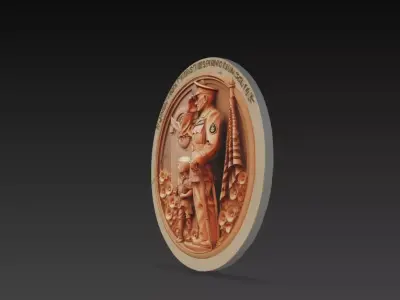 Military Tribute Relief Plaque Soldier Commemorative STL 3D 3D print model