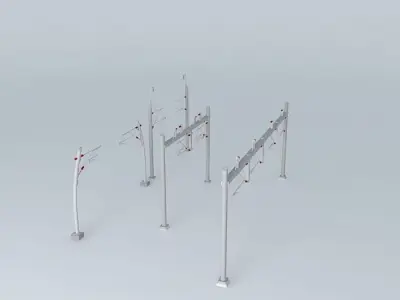 Dutch 25kV gantries Free 3D model