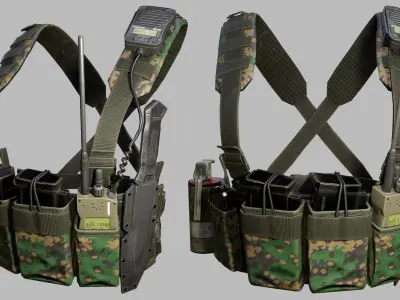 Tactical Vest Low-poly 3D model 4