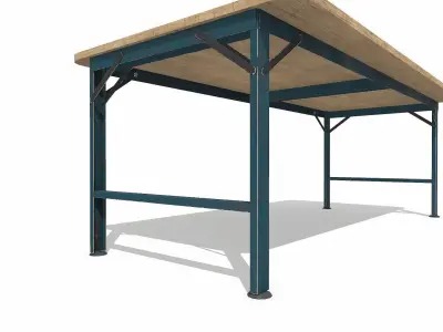 Workbench Low-poly PBR Free low-poly 3D model
